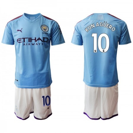 Billiga Fotbollströjor Manchester City KUN AGUERO 10 Barn Hjemma tröja 2019/20 Kortärmad